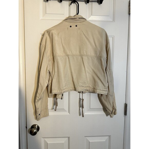 BKE Jacket Women’s small Beige Utility Cropped Motto Casual Ladies Bohemian - Picture 3 of 3